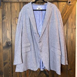 NWT Joseph Abboud Classic Fit Linen Cotton Chambray Career Sport Coat Blazer